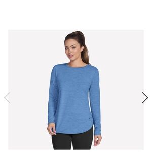 Beyond Soft Skechers Blue Heather Long Sleeve Top